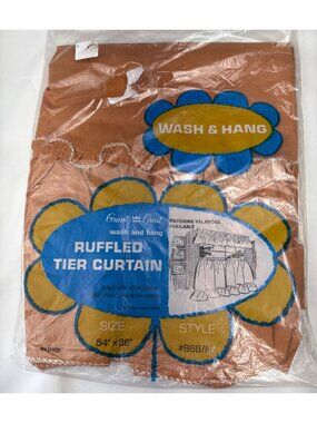 Grant Crest Ruffled Tier Curtain 54x36" Cotton Style #888/N Brown